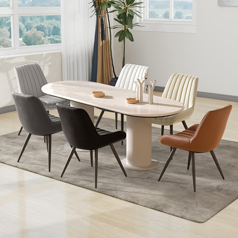 Modern Upholstered Dining Chairs Set of 2 or 4 – Thick Cushion Fabric Side Chairs with Metal Legs | Kitchen, Dining Room, Office & Bar