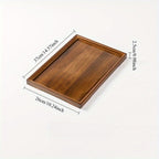 Dark Walnut Bamboo Serving Tray Rectangular Vintage Bamboo Composite Water Resistant for Home Restaurant Hotel Display Size S M L XL