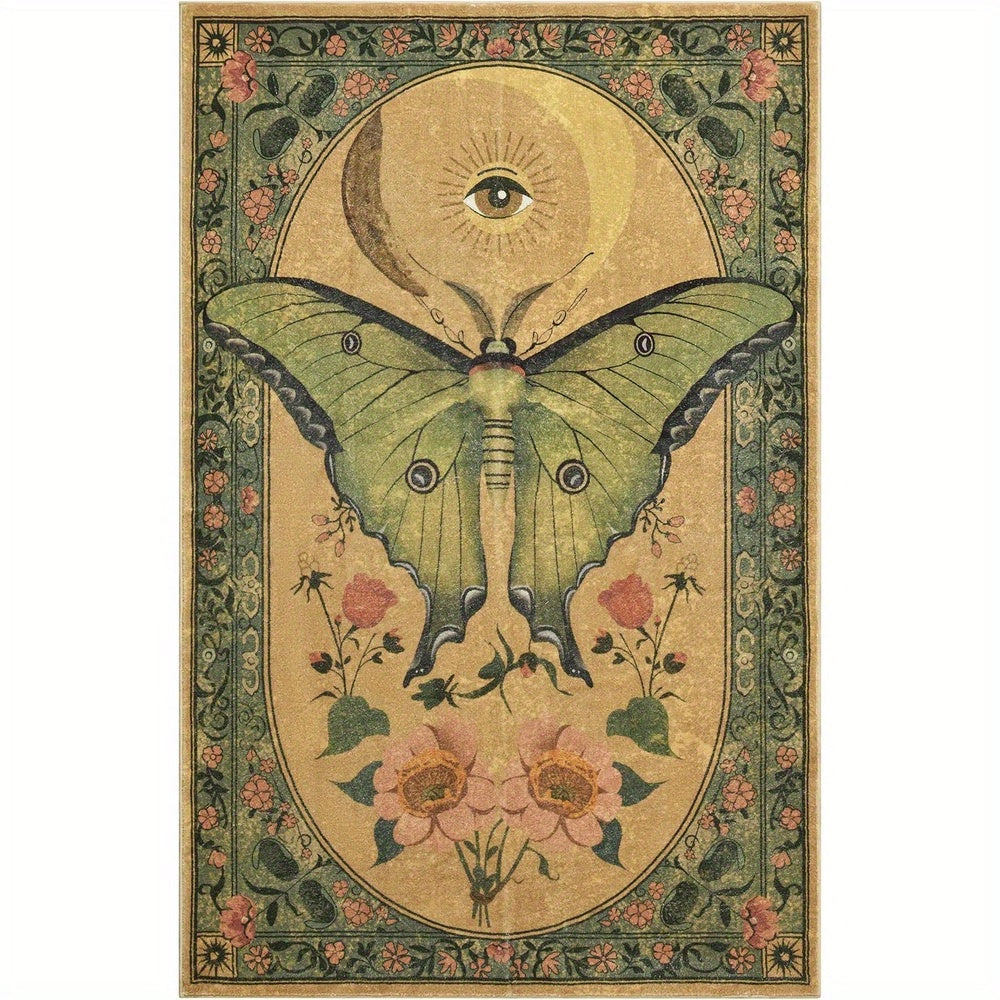 Floral Accent Rug 31x20 Inch Soft Flannel Non-Slip Machine Washable Small Area Rug for Bedroom Entryway Living Room Bathroom Home Decor