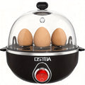 Electric Egg Cooker 7-Egg Capacity Rapid Egg Boiler with Musical Buzzer & Overheat Protection - Hard Soft Medium Boiled Eggs, Egg Poacher & Mini Food Steamer - Easy Clean, Black