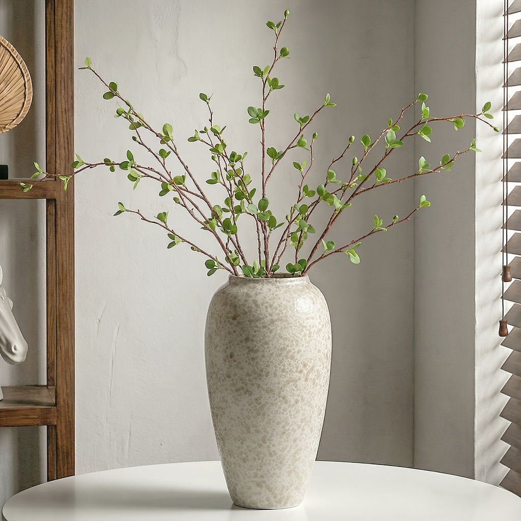 Large Ceramic Flower Vase Farmhouse Rustic – 13" Tall Table Vase for Living Room, Bedroom, Kitchen & Office, Vintage Boho Home Decor for Bookshelf, Fireplace, Coffee Desk & Dining Table Centerpiece