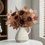 Large Ceramic Flower Vase Farmhouse Rustic – 13" Tall Table Vase for Living Room, Bedroom, Kitchen & Office, Vintage Boho Home Decor for Bookshelf, Fireplace, Coffee Desk & Dining Table Centerpiece