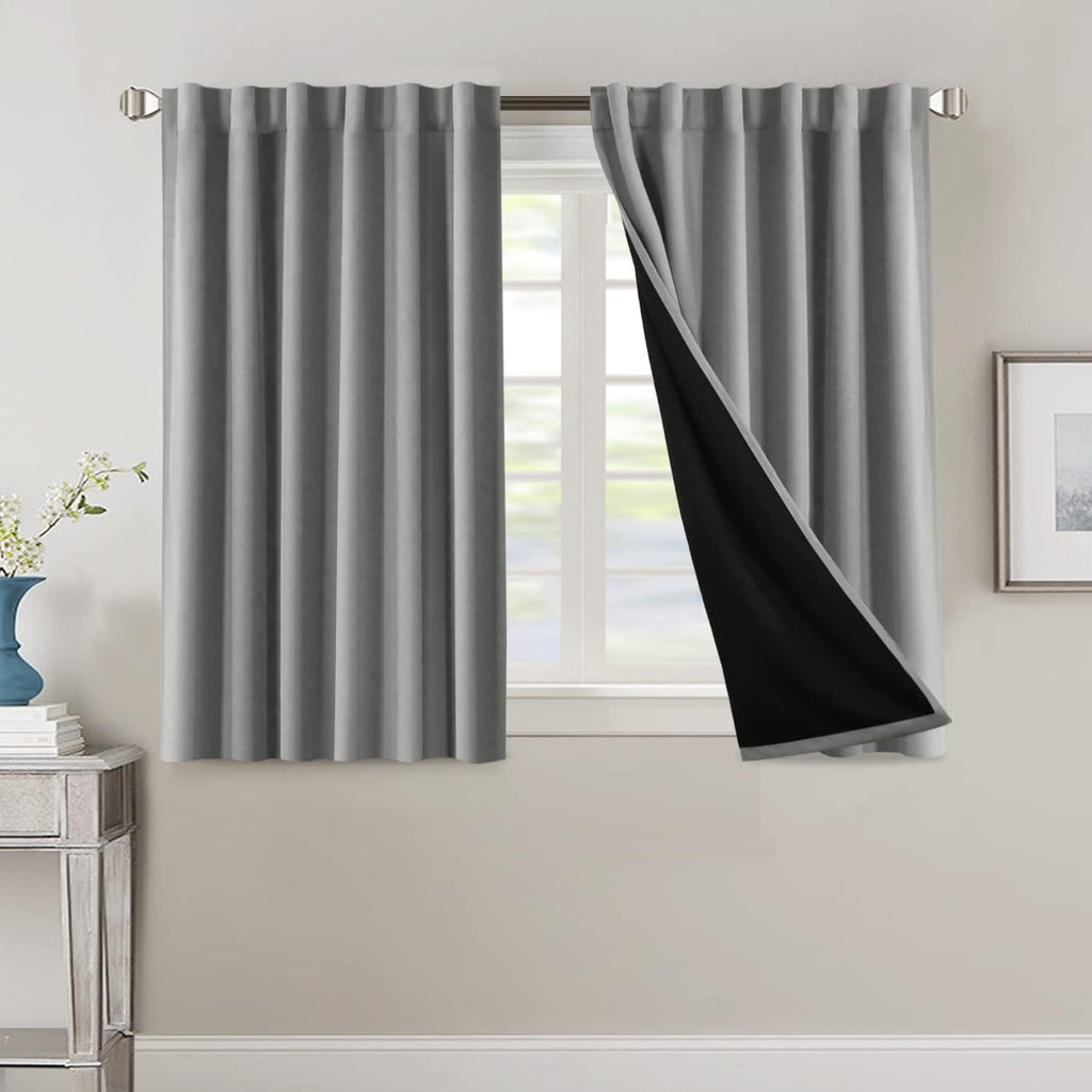 Blackout Curtains 2 Panels 100% Room Darkening 96 Inch Long – Triple Weave Thermal Insulated Back Tab & Rod Pocket Window Drapes for Bedroom & Living Room