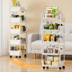Shoe Rack with Wheels 3/4/5 Tier White Metal Shoe Storage Rack with Hooks Rolling Shelving Unit for Entryway Bedroom Closet Kitchen Office