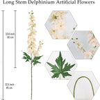 Artificial Delphinium Flowers 6pcs 33.5 Inch Long Stem Faux Snapdragon for Vase, Wedding, Home & Party Decor