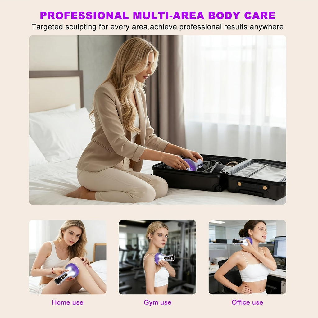 Lymphatic Drainage Massager 4-in-1 Cellulite Massager & Fascia Blaster, 35-Speed Body Sculpting Tool for Face Legs Arms Belly Neck, 90-Min Battery Wireless Portable Pain Relief