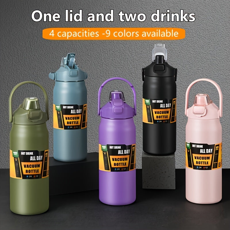 Large Capacity Vacuum Insulated Tumbler 1200ml/1500ml Stainless Steel - Leakproof Travel Mug Keeps Hot & Cold, for Travel Fitness Camping - Holiday Christmas Gift, 9 Colors