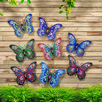 Metal Butterfly Wall Art Decorations Set of 8 – Colorful 3D Iron Butterfly Wall Decor for Garden Patio Indoor Walls, All-Season Outdoor Wall Art, Mother's Day Father's Day Gift