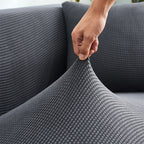 Solid Color Jacquard Sofa Cover Full Coverage High Stretch Non-Slip Machine Washable All Season Pet Friendly Couch Protector Living Room Office
