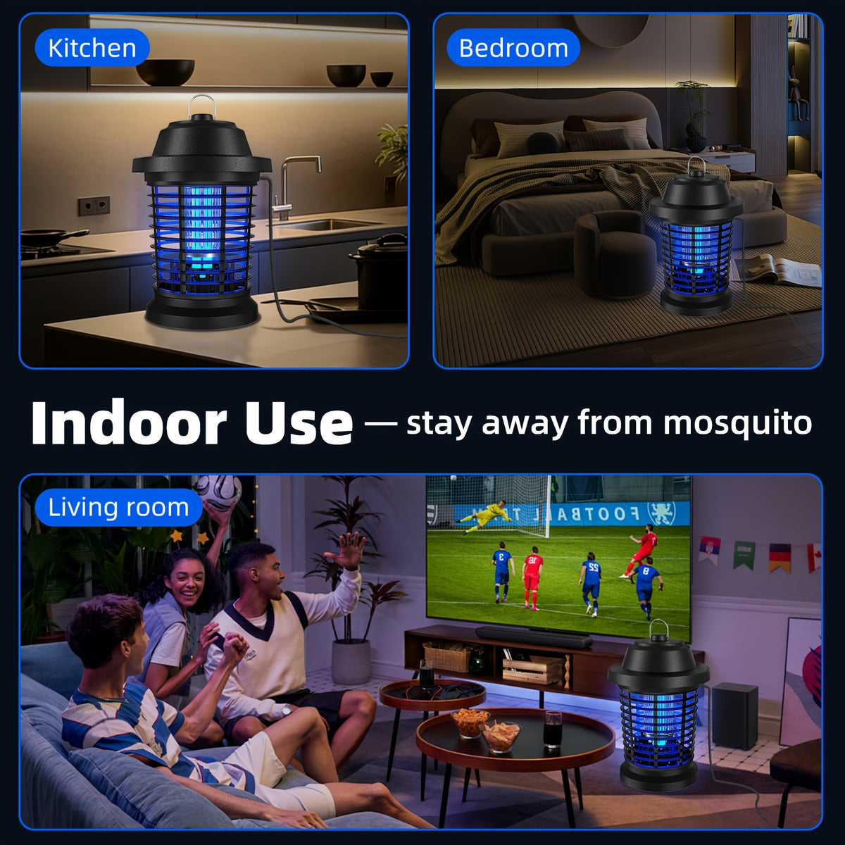 Bug Zapper Electric Mosquito Zapper Fly Trap Lamp 4000 Sq Ft Coverage 1000V Power Grid Easy Clean Removable Tray Indoor Outdoor Insect Killer Gift for Family