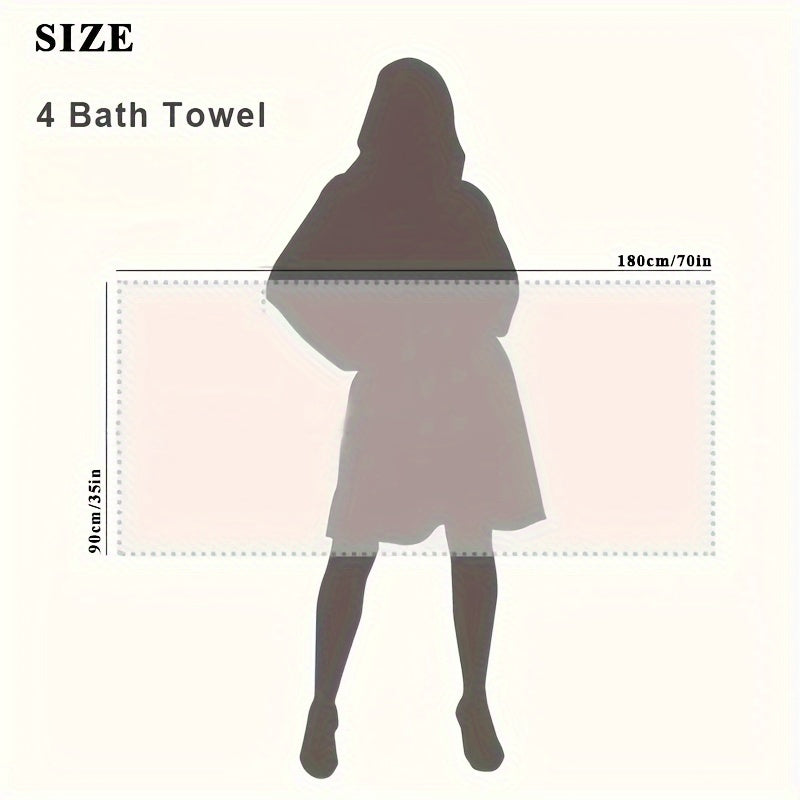 Oversized Bath Towel Set 4 Piece 35x71 Inch – Ultra Soft Quick-Dry Absorbent Microfiber Towels for Bathroom Spa Gym Travel, 10 Colors
