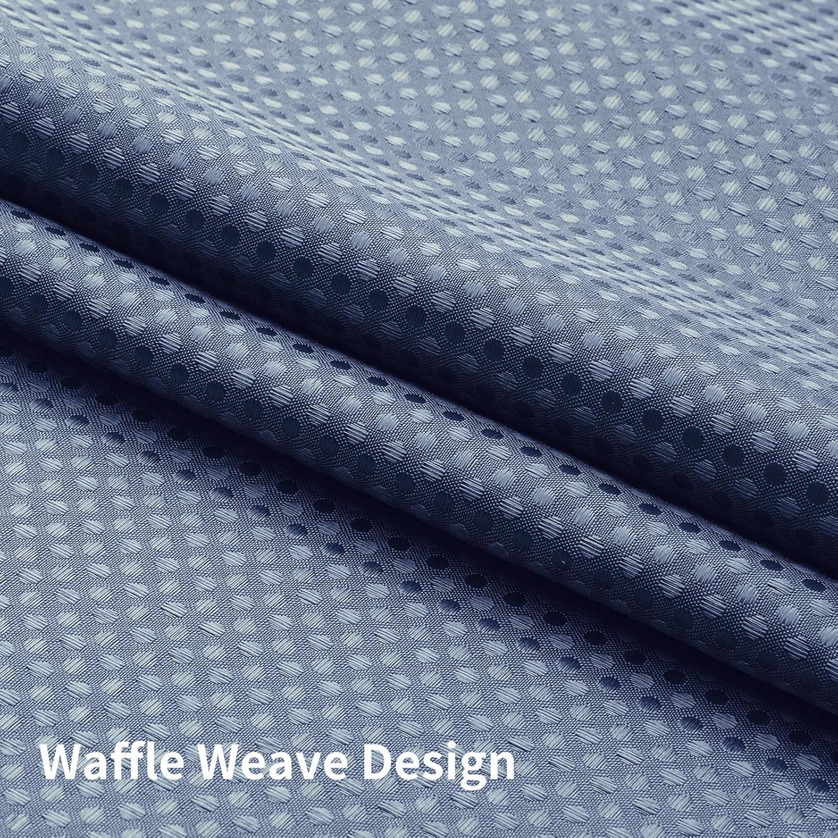 Hookless Waffle Shower Curtain Liner Set with Snap-In Liner Double Layer Window Panel – 6ft x 74.8 Inch Easy-Clean Polyester Bathroom Curtain for Home & Hotel