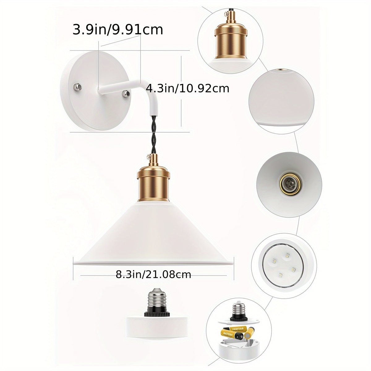 RGB Wireless Wall Sconce Set of 2 – Battery Operated Dimmable Wall Lamp with Remote, 13 Color Modes, Timer & Memory Function for Bedroom & Living Room