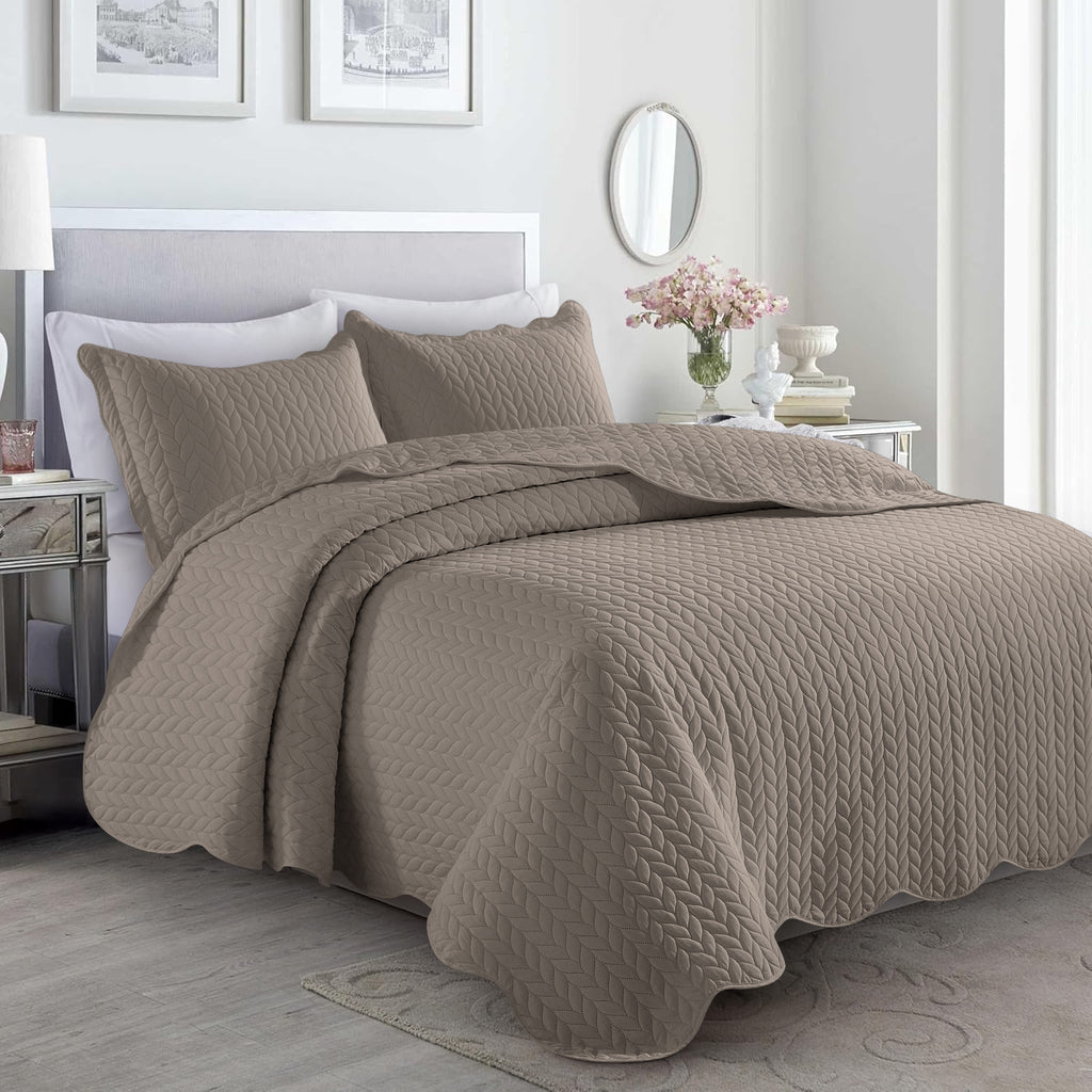 Microfiber Quilt Bedspread Set All Season Lightweight – Soft Breathable Quilted Coverlet Twin Full Queen King 16 Colors Machine Washable