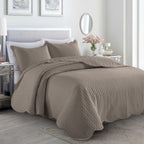 Microfiber Quilt Bedspread Set All Season Lightweight – Soft Breathable Quilted Coverlet Twin Full Queen King 16 Colors Machine Washable