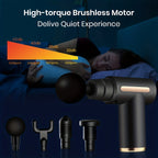 Digital LCD Display Fascia Gun – 6-Speed Silent Electric Percussion Massage Gun with 4 Interchangeable Heads, Long Battery Life, Portable for Sports Fitness Recovery, 4 Colors