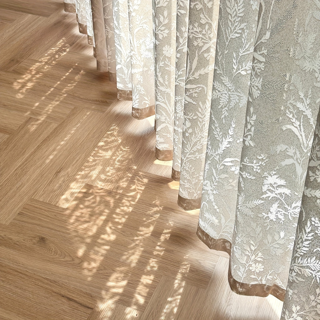 French Tulle Sheer Curtains 2 Panels Cream Hollow Princess Style – Romantic Translucent Rod Pocket Drapes for Living Room Bedroom Balcony Wedding, 5 Sizes