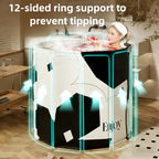 Foldable Adult Soaking Tub & Bath Barrel with Pillow & Drain Hose – Hot & Cold Full Body Soak, Non-Slip Portable Ice Bath Tub for Home, Travel & Small Spaces