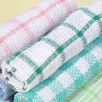 12-Pack Kitchen Dishcloths Double-Sided Reusable Cleaning Cloths – Highly Absorbent Cotton Dish Towels for Kitchen Surfaces & Wine Glass Cleaning, Non-Lint Multicolor Set