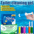 Toilet Cleaning Gel Stamps with Dispenser & Air-Freshening Fragrance – 8 Pieces / 96 Gel Patterns Toilet Bowl Cleaner for Ceramic Surfaces, Bathrooms & Kitchens