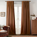 Velvet Blackout Curtains 2 Panels Luxury Thermal Insulated – Room Darkening Drapes Back Tab & Rod Pocket for Bedroom Living Room, 7 Colors 6 Sizes 84-120 Inch