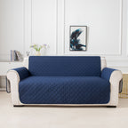 Sofa Cushion Cover with Storage Pocket – Pet-Proof Non-Slip Multi-Function Sofa Protector, All-Season Machine Washable, 1/2/3-Seater, Navy Coffee Off-White Dark Gray