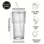 Glass Coffee Mug with Lid and Straw 20oz – Clear Summer Iced Drink Cup for Coffee, Tea & Smoothies – Travel Camping Drinkware, Gifts for Men & Women, Birthday, Holiday, Halloween, Christmas