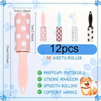Mini Portable Pet Hair Remover Roller 12 Pack, Travel-Size Lint Roller for Clothing Furniture & Car Seats, No Power Required Reusable Pet Hair Lint Cleaner for Home & On the Go
