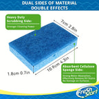 Cellulose Sponges Non-Scratch Dual-Sided with Scouring Pad Bulk Pack 12 18 or 27 Count for Dishes Kitchen Bathroom Glass Non-Stick Cookware