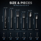 48-Piece Stainless Steel Flatware Set with Steak Knives Service for 8 Mirror Polished Silverware Dishwasher Safe