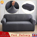 Solid Color Jacquard Sofa Cover Full Coverage High Stretch Non-Slip Machine Washable All Season Pet Friendly Couch Protector Living Room Office