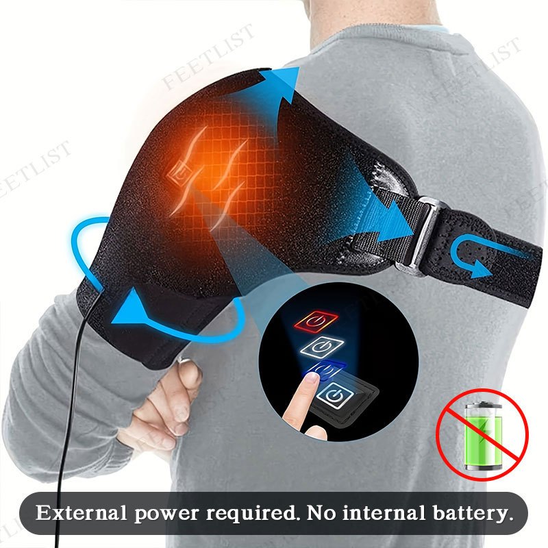 Heated Shoulder Wrap Massager with 3 Adjustable Heat Levels – Wearable Shoulder Heating Pad & Brace Support for Shoulder, Leg & Arm Warmth, Winter Comfort Gift for Parents