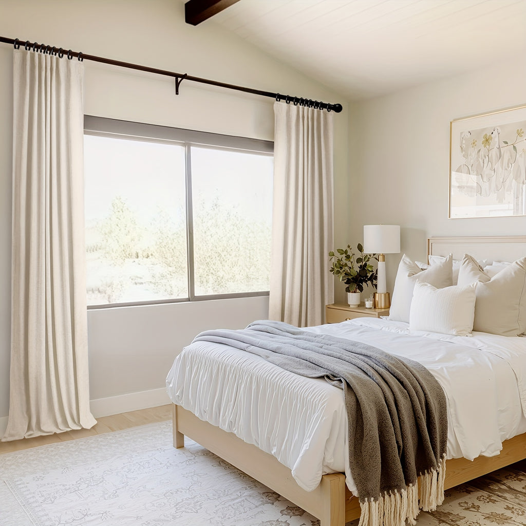 Blackout Curtains for Living Room & Bedroom - 100% Blackout Textured Panels, Thermal Insulated, Rod Pocket & Clip Rings, Multiple Sizes & Colors