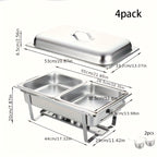 3-Compartment Buffet Food Warmer Chafing Dish Set with Water Tray, Cover & Baking Tray – Stainless Steel Party Server for Holidays, Birthdays & Catering Events