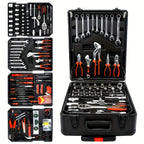 52-Piece Professional Tool Set Toolbox – Multi-Function Portable Home & Car Repair Kit for Enthusiasts and Professionals, Gift for Men, White Black Red