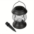 Solar UV Mosquito Killer Lamp Outdoor Electric Grid Sticky Board Dual Trap Flying Insect Killer No Power Needed for Courtyard Terrace Garden Patio Black