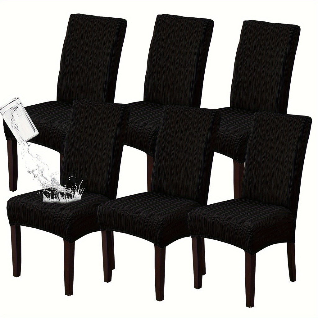 Stain-Resistant Stretch Dining Chair Covers Set of 4 or 6 Jacquard Polyester-Spandex Removable Slipcovers – Pet & Kid Friendly, Machine Washable, for Restaurant Home Wedding Christmas
