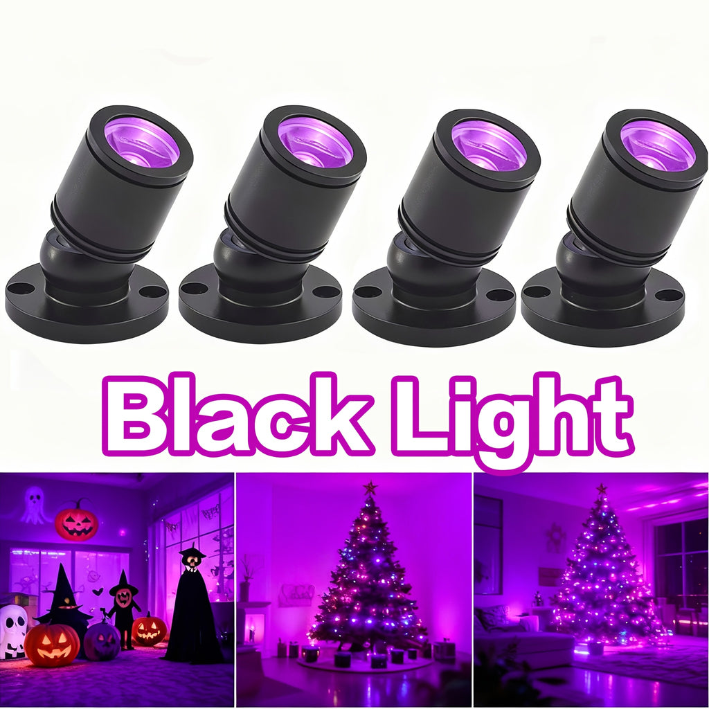 USB UV Black Light LED Mini Spotlights – Connectable 1W UV-A Blacklight for Glow Party, Bedroom Decor, Posters, Halloween & Pet Urine Detection – 2, 4 or 6 Pack