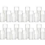 White Pillar Candles with Clear Glass Hurricane Candle Holders – Elegant Cylinder Vases for Wedding Centerpieces, Parties, Home & Office Decor, Table Decorations