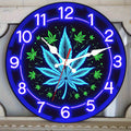 Neon Wooden Silent Wall Clock 10x10 Inch for Basement Bookstore Staircase – Battery Operated Decorative Clock for Home, Office & Seasonal Gift