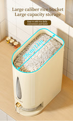 Large Capacity Rice Dispenser & Sealed Storage Box – Press-Type Measuring Cup, Moisture-Proof & Insect-Proof, for Rice, Flour, Coffee Beans, Legumes & Pet Food – 11LB & 22LB Options