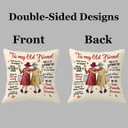 Best Friend Gift Throw Pillow Cover 18x18 Inch – Double-Sided Printed Friendship Quotes & Autumn Leaves Design, Zipper Closure Machine Washable Cushion Cover for Bedroom Sofa Living Room Car Holiday Decor