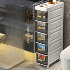 Slim Rolling Storage Cabinet with Drawers – Narrow Gap Organizer for Bathroom, Kitchen & Refrigerator Side Spaces, Multi-Layer Pull-Out Drawer Unit