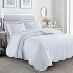 Microfiber Quilt Bedspread Set All Season Lightweight – Soft Breathable Quilted Coverlet Twin Full Queen King 16 Colors Machine Washable