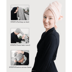 Microfiber Hair Towel Wrap for Women Super Absorbent Quick Dry Anti-Frizz Turban – Large 27.5"x39.4" for Curly Long Short Wet Hair | Pink