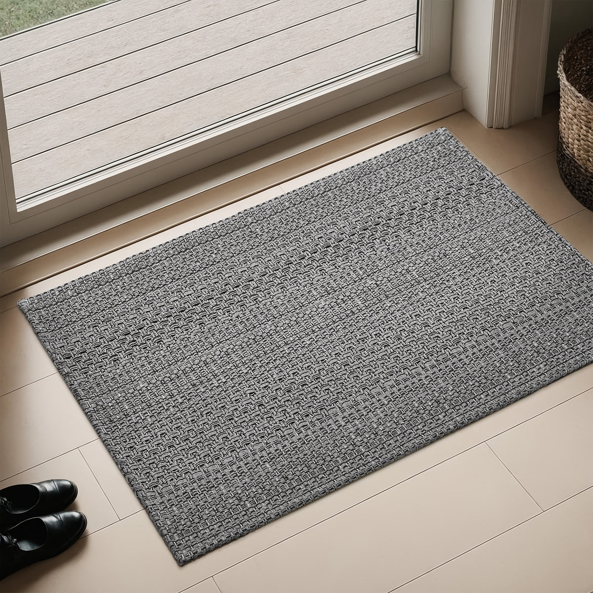 Bohemian Braided Cotton Area Rug Machine Washable Non-Slip Rubber Back – Woven Boho Rug for Living Room, Bedroom, Kitchen, Dining Room & Entryway – Sizes 2x3ft to 6x9ft