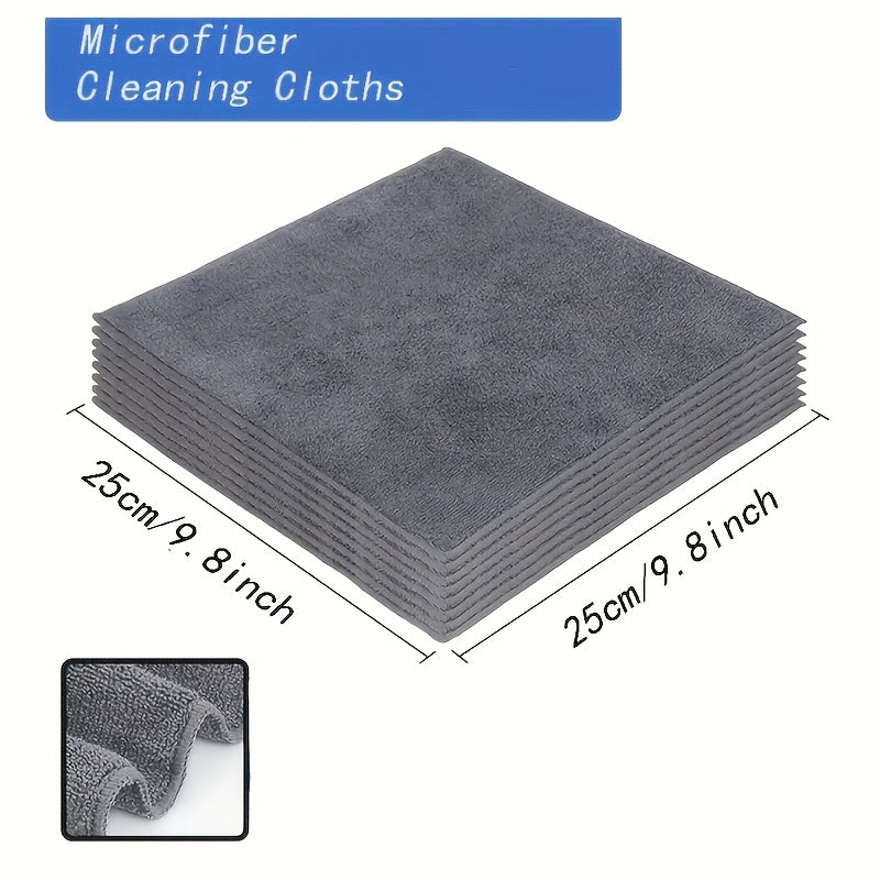 Gray Microfiber Cleaning Cloths 110 Pack Bulk Wholesale - Non-Shedding Color-Retaining Absorbent Soft Durable Car Towels for Home Kitchen Car Deep Cleaning