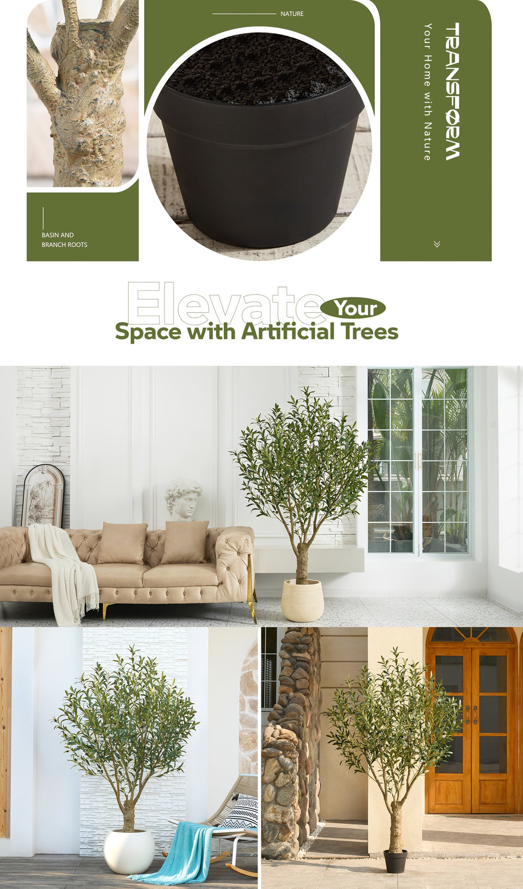 Artificial Olive Tree with Black Planter 5 6 7 8ft UV Resistant Faux Olive Plant Silk Leaves Mediterranean Indoor Outdoor Decor Living Room Office Bedroom Gift