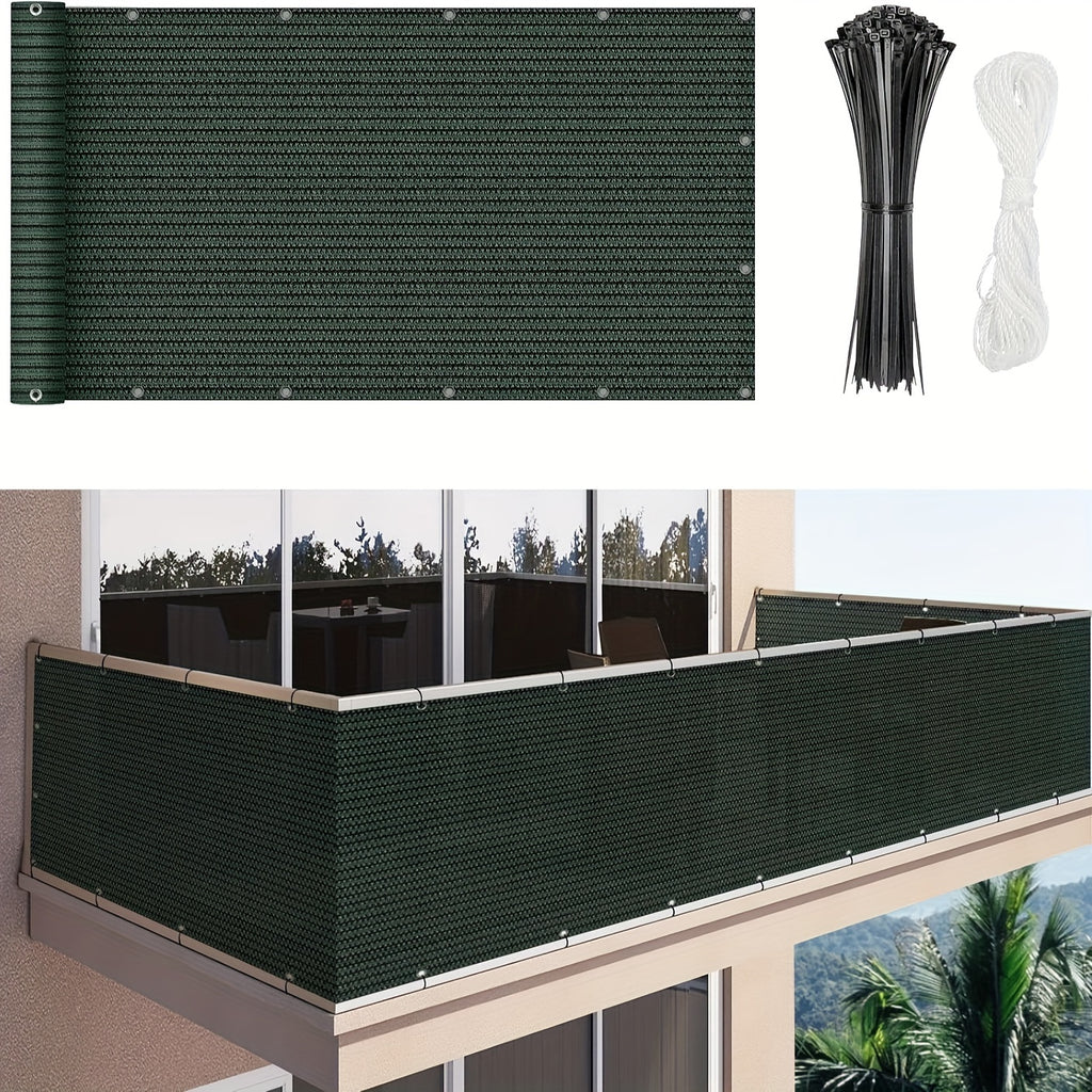 Balcony Privacy Net 3x16ft Fence Cover Mesh Shade Net Windproof Sun Shade Outdoor Screen for Patio Fence Backyard Porch 9 Colors