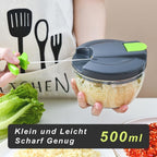 Multifunctional Vegetable & Food Chopper with 3/5 Interchangeable Blades - 900ml Container | Onion, Garlic, Carrot, Salad Chopper